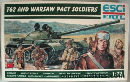 ESCI 1/72 T62 (T-62) and 48 Warsaw Pact Soldiers plastic model kit